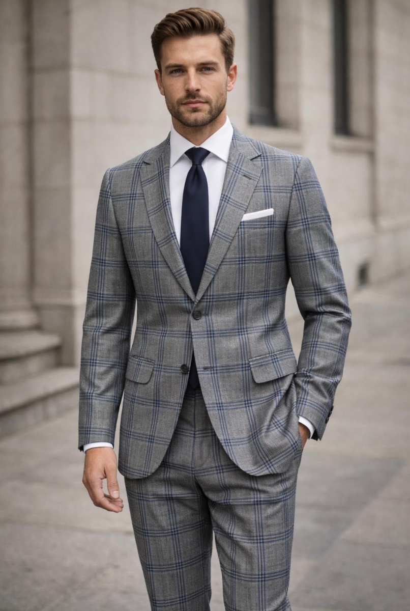 sachin and babi light blue dress Grey Suits for Men | Checked, Tweed & Wedding Suits
