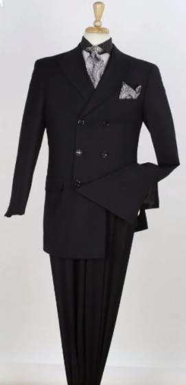 Apollo King Men's 3pc 100% Wool Outlet Double Breasted Suit - Fashion Design