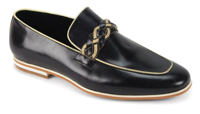 CCO Men's Outlet Leather Dress Shoe - Woven Strap Loafer