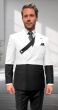 Statement Men's Outlet 2 Piece 100% Wool Modern Fit Double Breasted Suit - Two Tone Jacket
