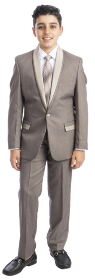 Tazio Boy's Outlet 5 Piece Suit in Solid Colors - Two Tone Trim