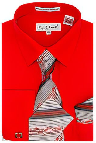 Karl Knox Men's French Cuff Shirt Set - Multi Style Stripes