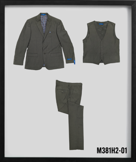 Sean Alexander Men's 3 Piece Hybrid Fit Suit - 2 Button