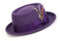 Purple Pork Pie Wool Felt Hat in Solid Color