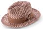 Montique Men's Fedora Style Straw Hat - Woven Patterned