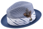 Montique Men's Fedora Style Straw Hat - Diamond Stripes