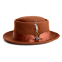 Steven Land Men's 100% Wool Pork Pie Hat - Tone on Tone
