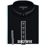 Daniel Ellissa Men's Banded Collar Dress Shirt - Cross Embroidery