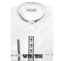 Daniel Ellissa Men's Outlet Banded Collar Dress Shirt - Cross Embroidery
