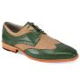 Giovanni Men's Leather Dress Shoe - Fabric Accent 