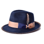Steven Land Men's 100% Wool Fedora Hat - Accented Trim