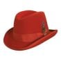 Red Homburg Hat Wool Felt Hats for Men Godfather Hats