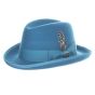 Teal Homburg Hat Wool Felt Hats for Men Godfather Hats