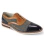 Giovanni Men's Leather Dress Shoe - Plaid Accent Panel