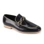 Black Shoe Loafers for Men Moc Toe Shoes Leather Loafer
