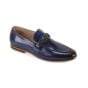 Blue Shoe Loafers for Men Moc Toe Shoes Leather Loafer