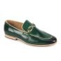 Green Shoe Loafers for Men Moc Toe Shoes Leather Loafer