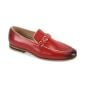 Red Shoe Loafers for Men Moc Toe Shoes Leather Loafer