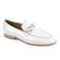 White Shoe Loafers for Men Moc Toe Shoes Leather Loafer