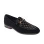 Black/Gold Mens Dress Shoes Mens Loafers Velvet Shoe