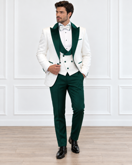 Statement Men's Outlet 3 Piece Fashion Tuxedo - Bold Accents