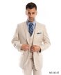 Tazio Men's 3 Piece Executive Slim Fit Suit - 5 Button Vest