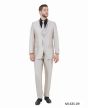 Tazio Men's 3 Piece Slim Fit Suit - Solid Sharkskin