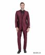 Tazio Men's 3 Piece Slim Fit Suit - Solid Sharkskin