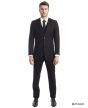 Tazio Men's 3 Piece Pinstripe Suit - Dark Colors