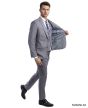 Sean Alexander Men's 3 Piece Skinny Fit Suit - Notch Lapel