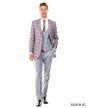 Tazio Men's 3 Piece Executive Suit - Two Tone Windowpane
