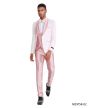 Tazio Men's 4 Piece Skinny Fit Suit - Tone on Tone