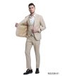Tazio Men's 3 Piece Skinny Fit Suit - Solid Textured