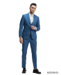 CCO Men's Outlet 3 Piece Skinny Fit Suit - Solid Textured