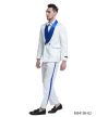 Tazio Men's 2 Piece Skinny Fit Suit - Bold Color Accents