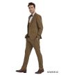 Tazio Men's 3 Piece Skinny Fit Suit - Textured Solid