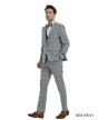 Tazio Men's Outlet 4 Piece Skinny Fit Suit - Bold Windowpane