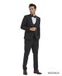 Tazio Men's 4 Piece Skinny Fit Suit - Birdseye Pattern