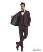 Tazio Men's 3 Piece Skinny Fit Suit - Bold Plaid