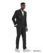 Tazio Men's 2 Piece Skinny Fit Suit - Gold Buttons