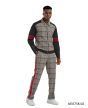 Tazio Men's 2 Piece Track Suit Set- Plaid
