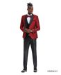 Tazio Men's 4 Piece Skinny Fit Suit - Two Tone Paisley