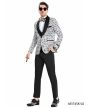 Tazio Men's 3 Piece Skinny Fit Suit - Scatter Dot Pattern