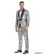 Tazio Men's 2 Piece Skinny Fit Suit - Paisley