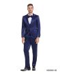 CCO Men's Outlet 3 Piece Skinny Fit Suit - Sharkskin