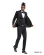 Tazio Men's 3 Piece Skinny Fit Suit - Sharkskin