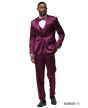 Tazio Men's 3 Piece Skinny Fit Suit - Sharkskin