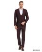 CCO Men's Outlet 3 Piece Skinny Fit Suit - Tone on Tone Windowpane