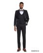 Tazio Men's 3 Piece Skinny Fit Suit - Textured Paisley