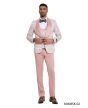 Tazio Men's 3 Piece Skinny Fit Suit - Textured Paisley